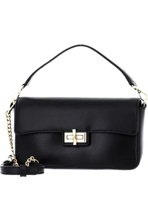 DKNY Leren Schoudertas Avondtas Jojo Denim Flap Bag Zwart