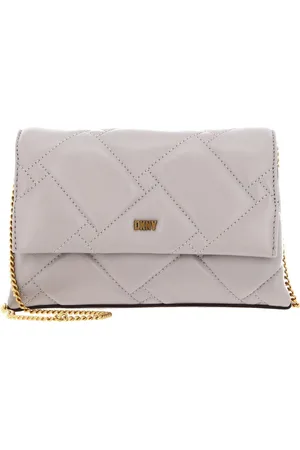 DKNY Leren Avondtas Schoudertas Willow Clutch Crossbody Crème