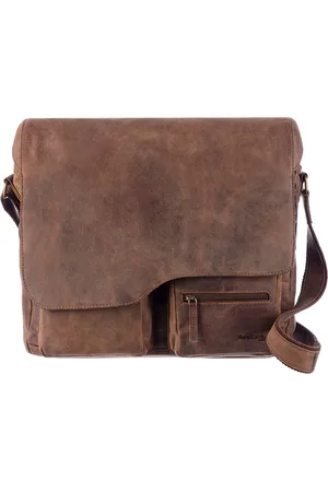 Greenland Leren Business tas Schoudertas Montenegro Messenger Bag Bruine