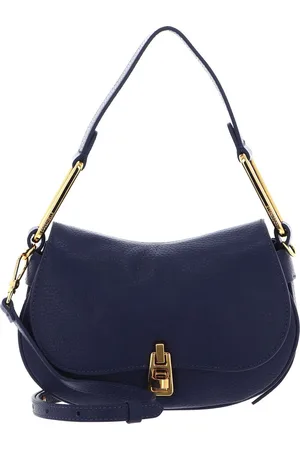 Coccinelle Leren Schoudertas Magie Soft Shoulderbag Grained Leather Blauw