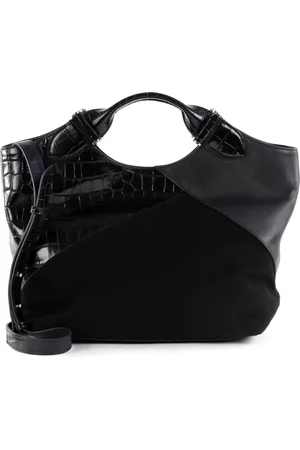 Decadent Leren Handtas Schoudertas Teddy Patchwork Tote Zwart