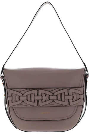 Coccinelle Leren Schoudertas Avondtas Gitane Crossbody Bag Beige