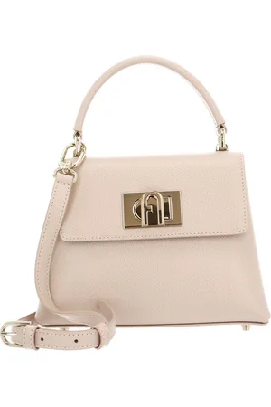 Furla Leren Handtas Avondtas 1927 Mini Top Handle Bag Beige
