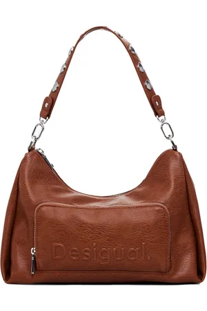 Desigual Schoudertas Handtas Half Logo Mayari Maxi Handbag Bruine
