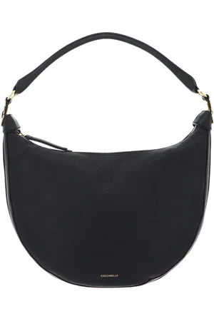 Coccinelle Leren Schoudertas Sunnie Handbag Grained Leather Zwart