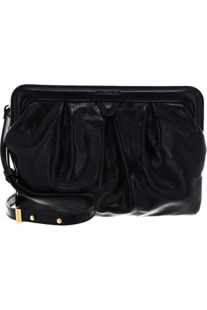 Coccinelle Leren Schoudertas Diletta Rock Handbag Craquele Leather Zwart