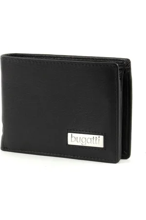 Bugatti Leren Portemonnee City Line Coin Wallet with Flap 4 CC Metal Logo Zwart