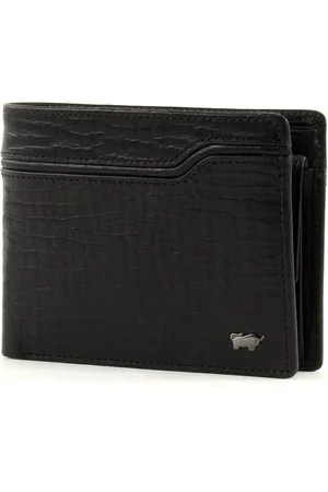 Braun büffel Braun Büffel Leren Portemonnee Montana Wallet Quer with Flap Zwart