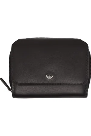 Golden head Leren Portemonnee Polo RFID Protect Zipped Billfold Coin Wallet Zwart