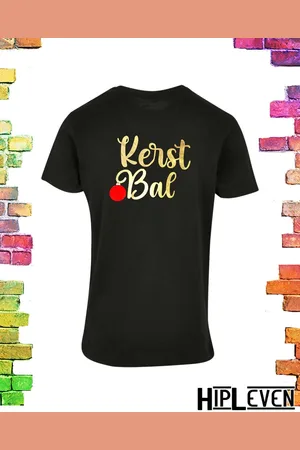 Build Your Brand Heren shirt met print KERSTBAL | / L (40)