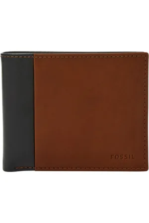Fossil Portemonnee Ward Passcase RFID Zwart Bruine