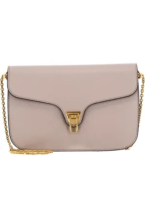 Coccinelle Leren Schoudertas Beat Soft Crossbody Beige