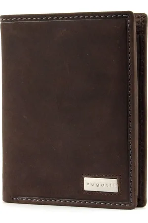 Bugatti Leren Portemonnee City Line Coin Wallet Combi Style 13CC Metal Logo Bruine