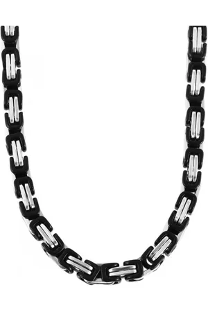 Akzent Koningsketting - Edelstaal - Stalen Ketting - Zilver/Zwart - Ø6.5mm / 70cm.