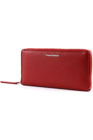 Bruno Banani Leren Portemonnee Muskat Wallet with Zip Rood