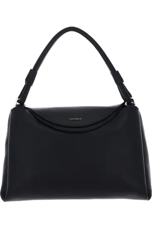 Coccinelle Leren Schoudertas Eclyps Handbag Grained Leather Zwart