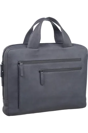 Leonhard Heyden Leren Afzonderlijke gevallen Schoudertas met laptopvak Den Haag Briefcase 1 Compartment Donkergrijs
