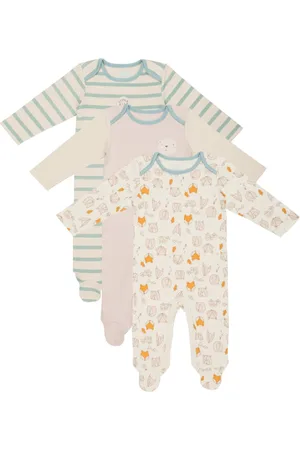 Merkloos 3 stuks baby pyjamas| baby pakjes | baby one suit | voordeelverpakking - sleepsuit onesie 6-9 maanden