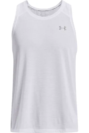 Under Armour Streaker Mouwloos T-shirt Wit XL Man