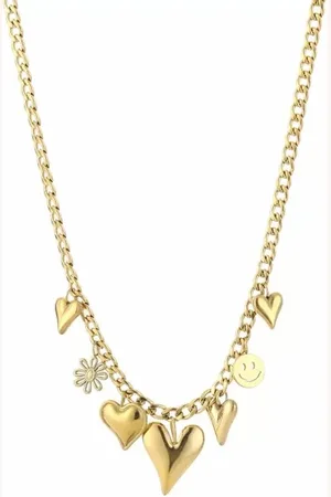 Bijoutheek Collier Bedels Hart Smiley