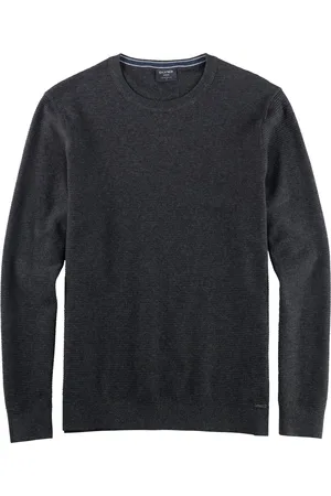 Olymp Casual modern fit pullover katoen - antraciet