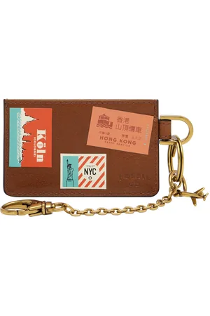 Fossil Kaarthouder Ticket Card Case Keychain Bruine