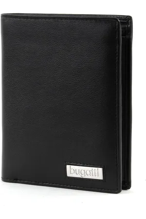Bugatti Leren Portemonnee City Line Coin Wallet Combi Style 13CC Metal Logo Zwart
