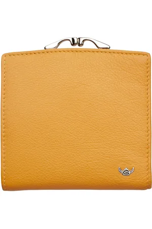 Golden head Leren Portemonnee Madrid RFID Protect French Coin Purse Wallet Mosterdgeel