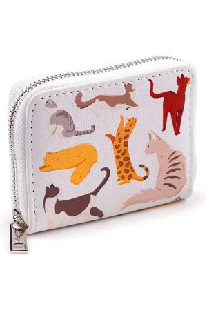 Puckator Portemonnee - Feline Fine Cats wit - Rondrits - 8.5x11.5x2.5cm