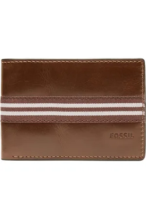 Fossil Leren Kaarthouder Portemonnee Jared Front Pocket Wallet Bifold Bruine