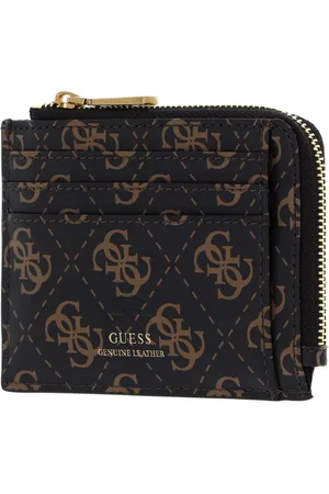 Guess Leren Kaarthouder Mito Card Holder Donkerbruin