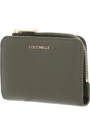 Coccinelle Leren Kaarthoes Metallic Soft Credit Card Holder Olijfgroen