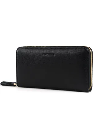 Coccinelle Leren Portemonnee Tassel Zip Around Wallet Zwart