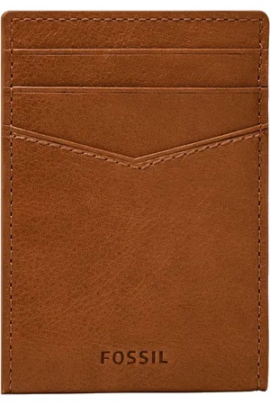 Fossil Leren Kaarthoes Dollarclip Andrew Card Case Lichtbruin