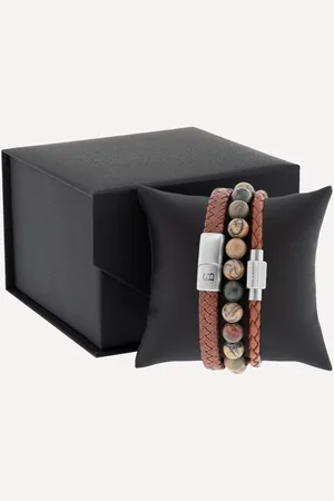 Steel & Barnett Armbandenset - Heren - Bruin - 22.5 cm
