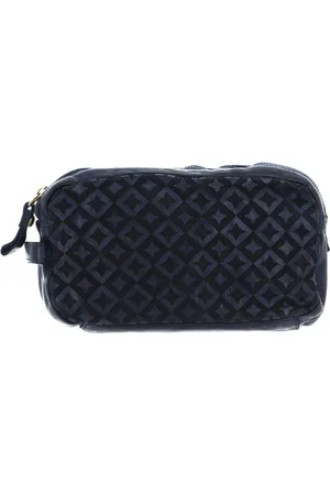 Campomaggi Leren Toilettas Beauty Bag Donkerblauw