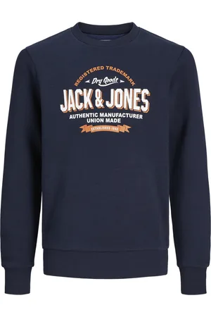 JACK & JONES JACK&JONES JUNIOR JJELOGO SWEAT CREW 2 COL 24/25 NOOS JNR Jongens Trui - White + Marmelade