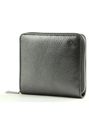 Abro+ Leren Portemonnee Leather Shimmer Zip Wallet Antraciet