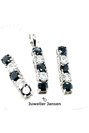 Cataleya Jewels Cateleya jewels set zirconia zwart wit hanger en oorhangers