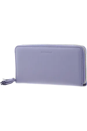 Coccinelle Leren Portemonnee Tassel Zip Around Wallet Paars