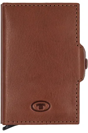 TOM TAILOR Leren Kaarthoes Jemy Credit Card Slider Bruine