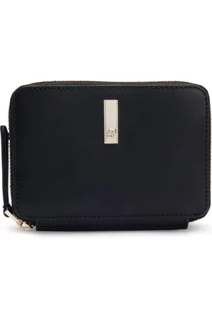 HUGO BOSS Leren Portemonnee Ariell SM Ziparound Wallet Zwart