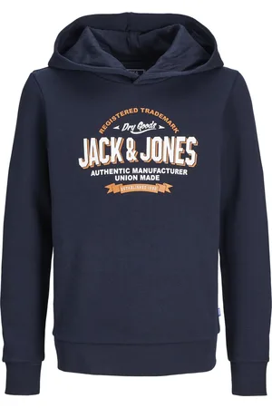 JACK & JONES JACK&JONES JUNIOR JJELOGO SWEAT HOOD 2 COL 24/25 NOOS JNR Jongens Trui - White + Marmelade