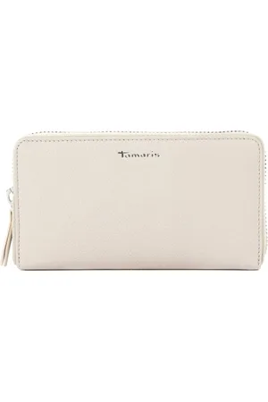 Tamaris Leren Portemonnee Amanda Zip Around Wallet Crème