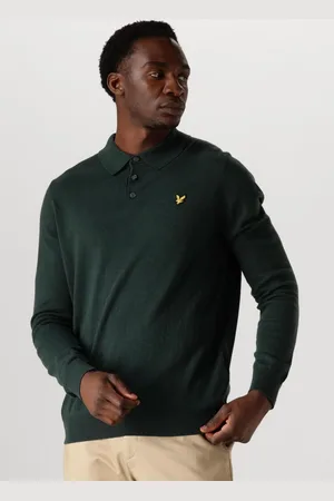 Lyle & Scott Cotton Merino Long Sleeve Knitted Polo Truien & Vesten Heren - Sweater - Hoodie - Vest-