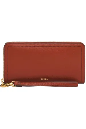 Fossil Portemonnee Logan RFID Zip Around Clutch Rood