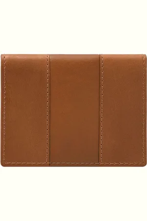 Fossil Leren Kaarthoes Everett Card Case Bifold Lichtbruin