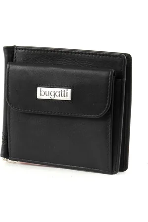 Bugatti Leren Portemonnee City Line Dollarclip 8CC Metal Logo Zwart
