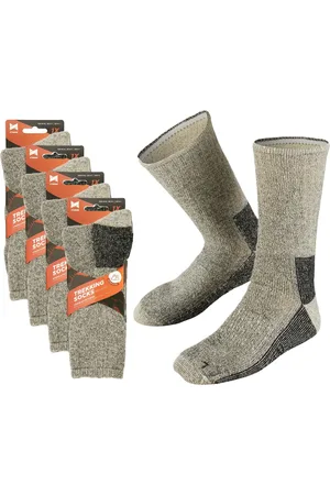 Apollo Set van 4x stuks Extra warme grijze wollen sokken maat 39/42 dames/heren winter sokken