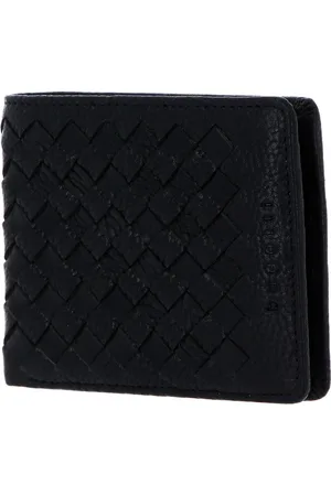 Bugatti Leren Portemonnee Woven Wallet Zwart
